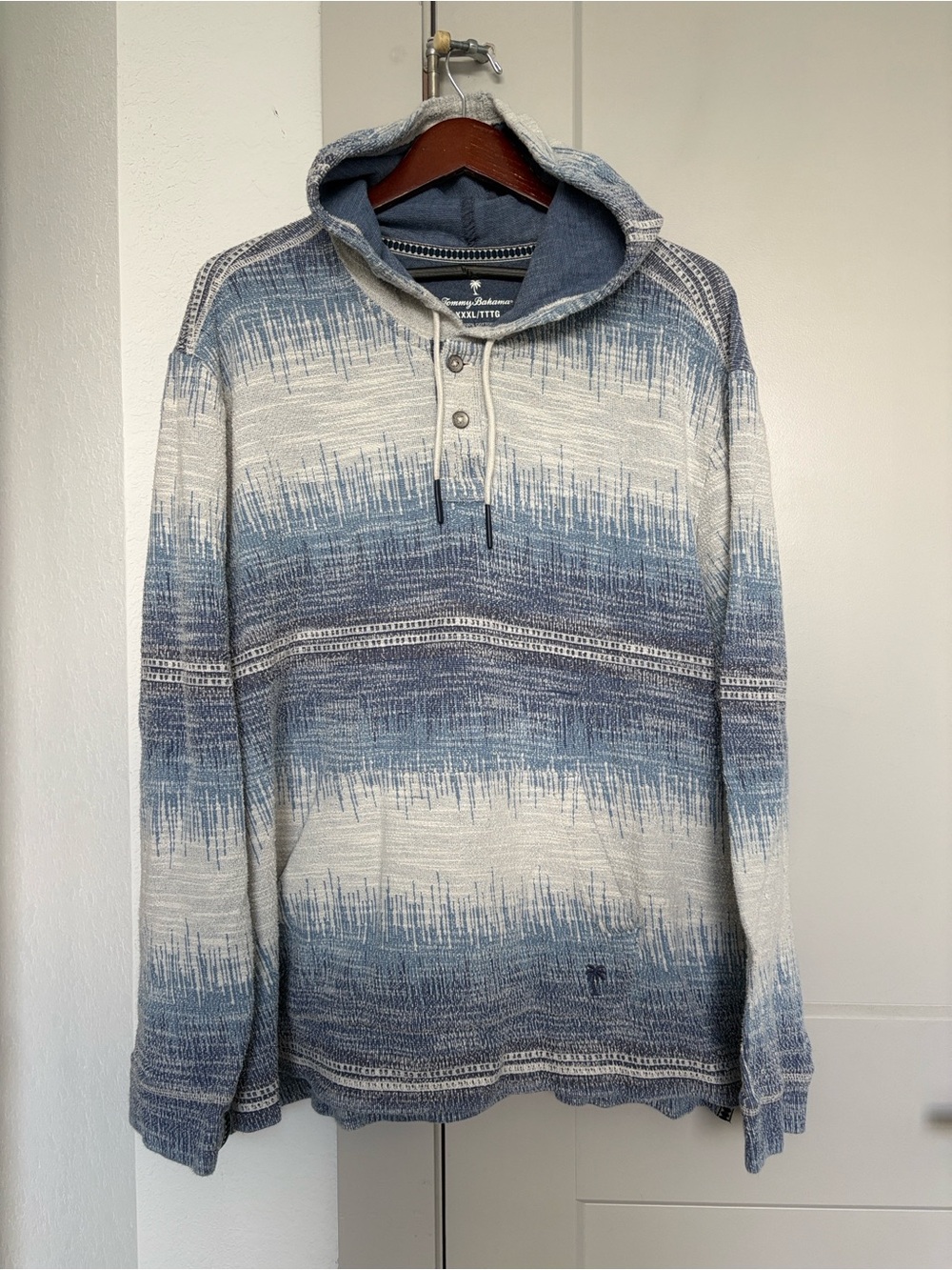 TOMMY BAHAMA LAPIS SKIES BAJA BLUE WHITE HOODIE MENS XXXL